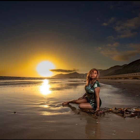 Zara Sea Green Sequin Dress - Picture 5 of 5